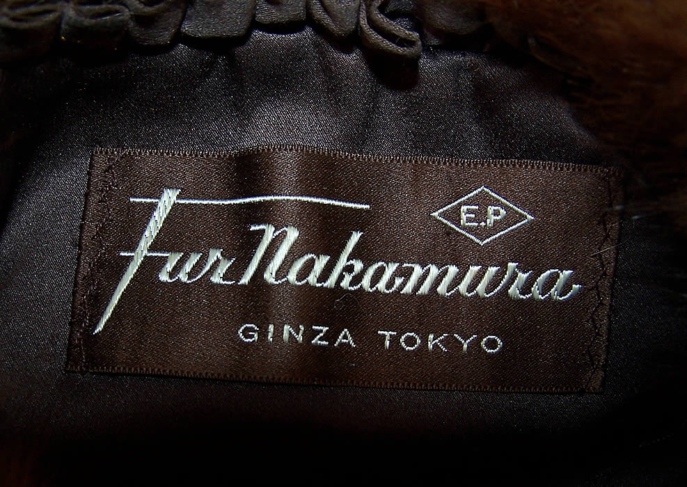 Vintage Fur Nakamura Ginza Tokyo Mink Tails Stole Shawl Wrap Cape label
