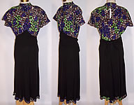 Vintage Retro Floral Daisy Print Silk Rockabilly Pinup Swing Dress
