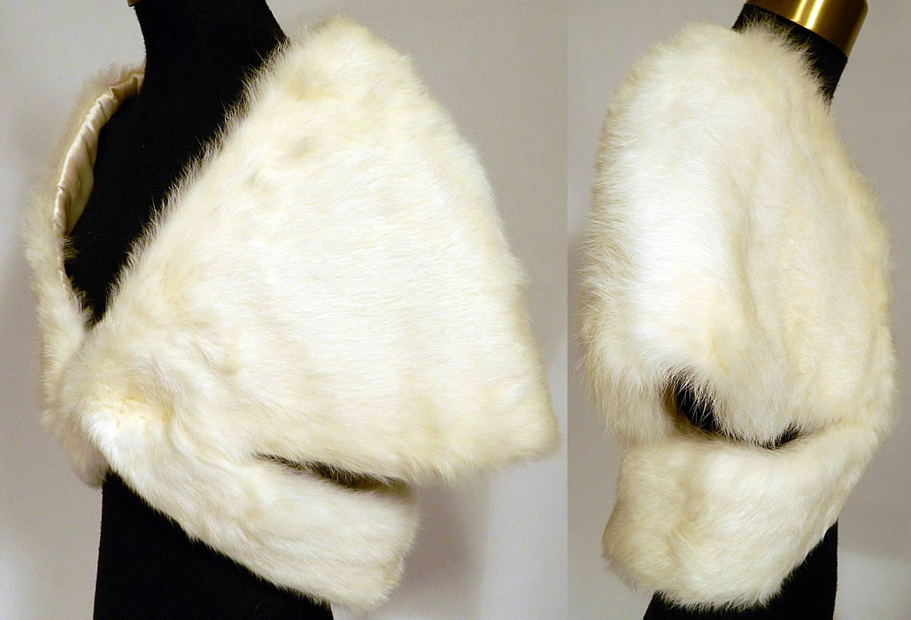 Vintage white fur stole hotsell