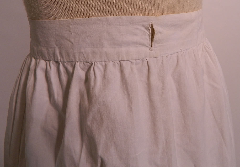 Victorian White Cotton Ayrshire Whitework Lace Train Bustle Wedding Petticoat Skirt