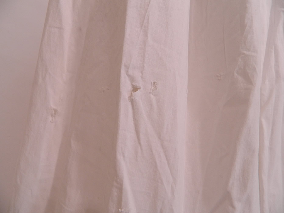 Victorian White Cotton Ayrshire Whitework Lace Train Bustle Wedding Petticoat Skirt
