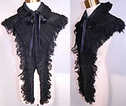 Victorian Antique Black Silk Lace Dolman Mantle Cape Capelet Collar.