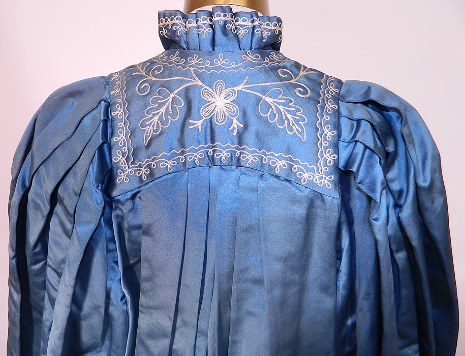 Vintage Henderson Ames Co Regalia Blue Silk Ceremonial Robe Gown. This resembles a graduation gown or choir robe. The gown measures 54 inches long, with a 50 inch hips, waist, chest and 32 inch long sleeves. 