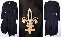 Vintage Columbia Bathing Suit Co Gymnasium Bicycle Bloomers Fleur de lis Middy Top