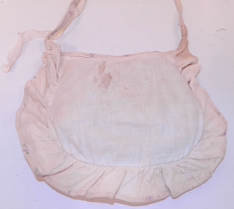 Victorian White Cotton Pique Purple Violet Polka Print Crinolette Bustle Pad Support. It is in good condition, with only a few small faint age spot stains. This is truly a rare and wonderful piece of wearable Victoriana art! 