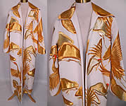 Vintage Profils Japanese Uchikake Wedding Kimono Gold Crane  Embroidered Coat