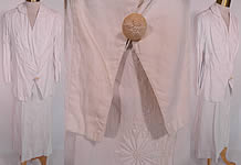 Edwardian White Linen Soutache Embroidery Work Walking Suit Jacket & Skirt 