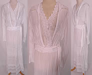 Edwardian Eyelet Embroidered White Cotton Batiste  Lace Graduation Wedding Dress