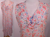 Vintage Lady Letty Distinctive Frocks Floral Print Cotton Day Dress Shift