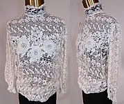 Edwardian White Point de Venise Needle Lace Applique Blouse Shirt Top
