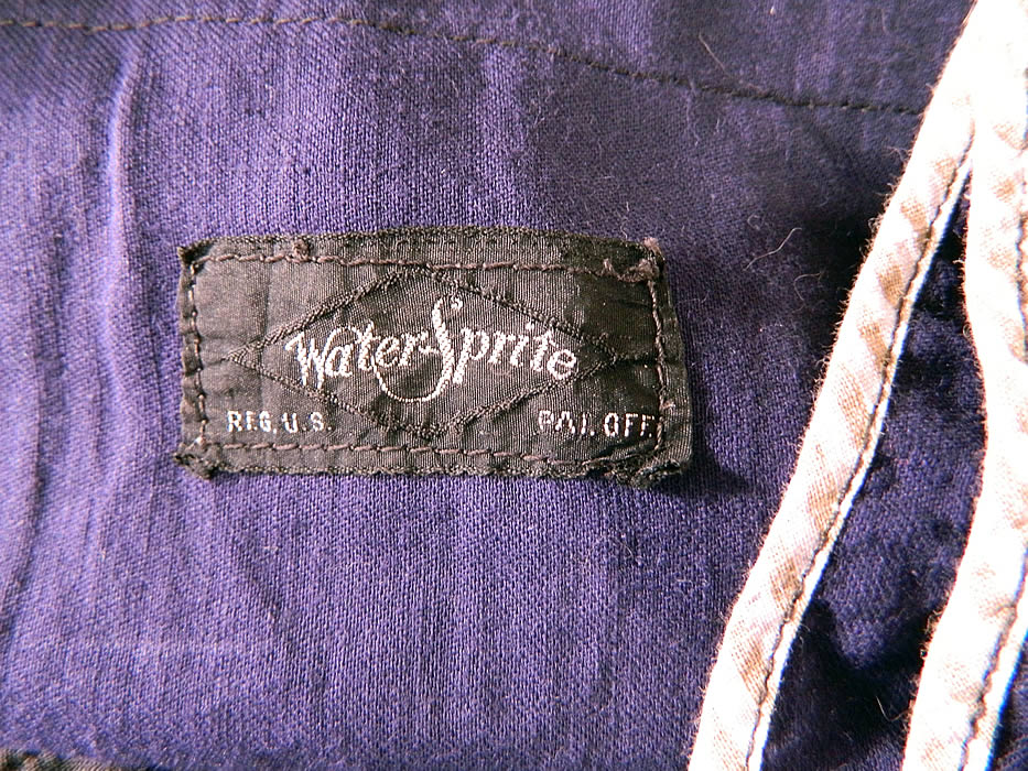 Vintage Water Sprite Edwardian Blue Bathing Suit Swimsuit Dress & Bloomers
There is a "Water Sprite" label sewn inside.