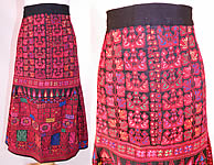 Vintage Colorful Cross Stitch Palestinian Hand Embroidery Ethnic Tribal Boho Skirt

