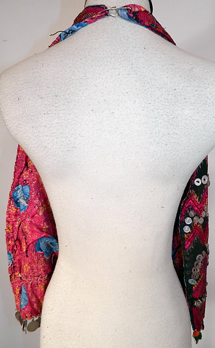Swat Valley Pakistan Coin Beaded Embroidered Ethnic Tribal Bib Front Fabric Top
This is truly an amazing and rare piece of antique Pakistani, Afghani textile wearable art! 