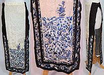 Antique Chinese Cream Yellow Silk Blue Embroidered Butterfly Han Wedding Skirt