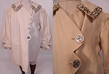 Edwardian White Wool Silver Soutache Braided Trim Childs Winter Coat