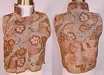 Antique 19th Century Chinese Tibetan Gold Lame Brocade Sleeveless Monks Vest Lam&eacute;