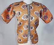 Antique Bukhara Uzbekistan Gold Lam&eacute; Lame Brocaded Childs Chapan Coat
