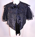 Victorian Black Silk Jet Beaded Mourning Mantle Dolman Cloak Cape Capelet