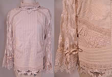 Vintage Whistles London Cream Lace Cotton Embroidered Applique Trim Blouse Shirt
