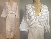 Edwardian Embroidered White Cotton Batiste  Lace Dress Blouse & Skirt Fabric
