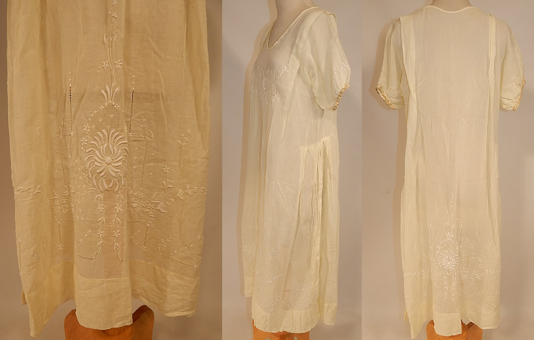 Vintage Boho Yellow Cotton Batiste Embroidered Drawn Cut Work Drop Waist Dress
The dress is a large size measuring 43 inches long, with 44 inch hips, a 40 inch waist and 40 inch bust. It is in excellent condition. This is truly a wonderful piece of bohemian peasant wearable art! 