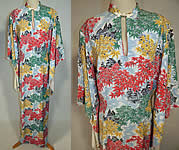 Vintage Liberty House Hawaiian Maple Leaf Print Rayon Pake Muu Muu Dress
