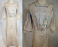 Edwardian Electric Brand Black & White Striped Cotton Workwear House Dress NWT
