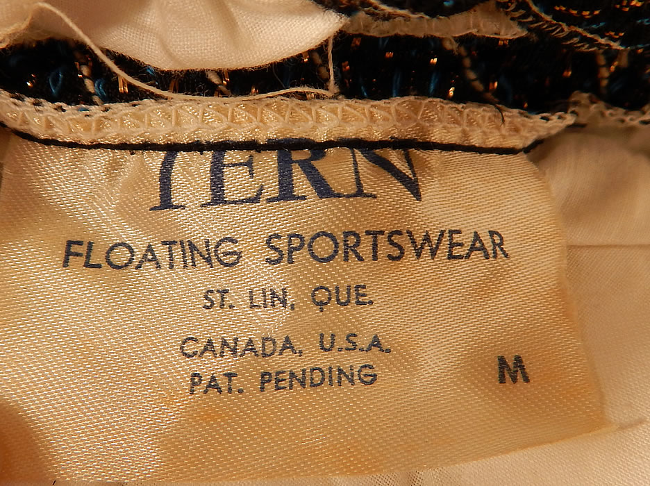 Unworn Vintage Tern Floating Sportswear Gold Lam&eacute; Lame Halter Pinup Swimsuit
This unique experimental floating bathing suit style lifejacket is truly a rare find!
