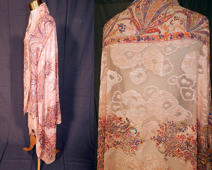 Vintage Liberty Art Deco Peach Paisley Devore Burnout Silk Chiffon Cape Shawl
This magnificent long rectangle shape scarf stole shawl is reminiscent of Liberty & Co. London & Paris which has been synonymous with luxury and great design. 