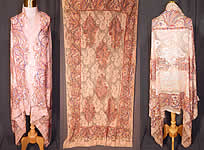 Vintage Liberty Art Deco Peach Paisley Devore Burnout Silk Chiffon Cape Shawl
