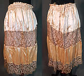 Vintage Pink Silk Gold Lamé Lame Lace Floral Flapper Skirt Dress Fabric
