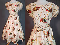 Vintage San Agvstin Taxco Mexico Matador Bull Fighter Novelty Print Circle Skirt Dress
