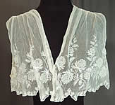 Edwardian White Tambour Embroidery Lace Net Bolero Jacket Sleeveless Vest Crop Top
