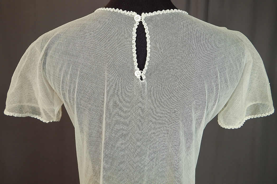 Vintage Girls White Sheer Tulle Net Soutache Ribbon Embroidery Drop Waist Dress
This is truly a wonderful piece of wearable art!