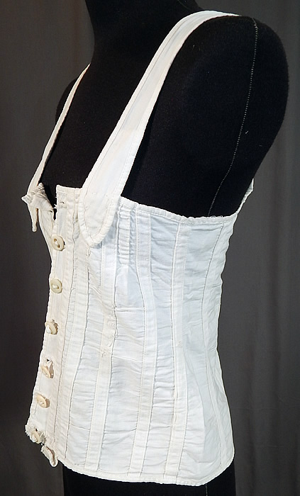 Victorian White Cotton Twill Stays Health Corset Camisole Top Underwear
This is truly a rare and wonderful piece of wearable antique Victoriana womens underwear!