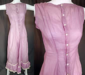 Edwardian Purple Lavender Cotton Batiste White Lace Trim Full Slip Dress
