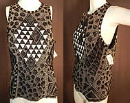 Vintage Naeem Khan Riazee Art Deco Flapper Style Beaded Blouse Sleeveless Top NWT
