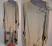 Vintage Livingston Brothers Black Silk Velvet Polka Dot Drop Waist Pleated Skirt Dress
