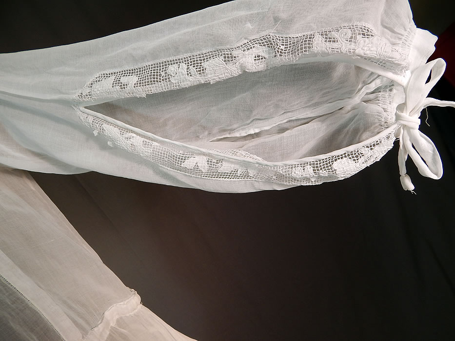 Vintage White Cotton Batiste Embroidered Maltese Bobbin Lace Peasant Dress
The dress measures 48 inches long, with a 36 inch waist, 40 inch bust and 21 inch long sleeve. 