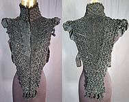 Victorian Black Jet Beaded Ball Fringe Mourning Mantle Cape Collar Pelerine
