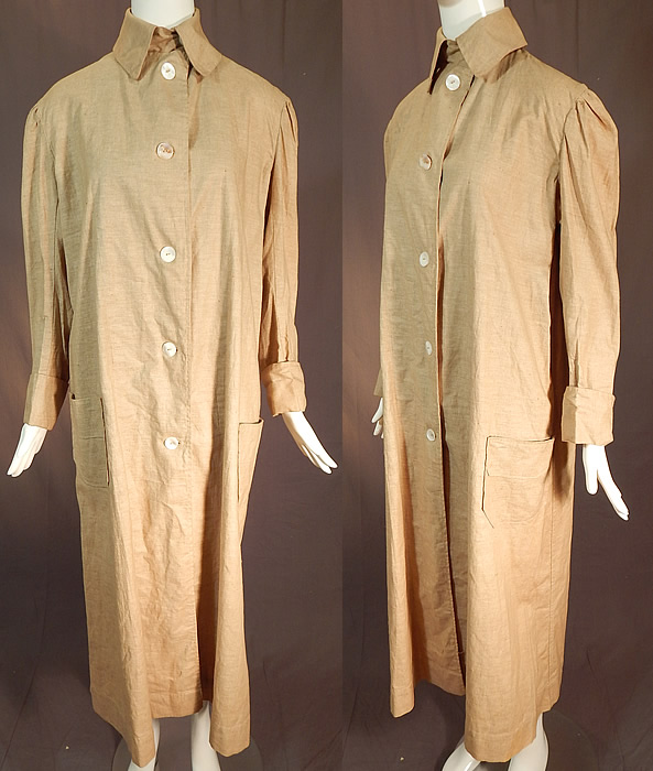 Edwardian Women's Linen Travel Motoring Driving Duster Coat Jacket