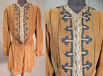 Victorian Brown Wool Soutache Button Trim Walking Suit Jacket Winter Coat
