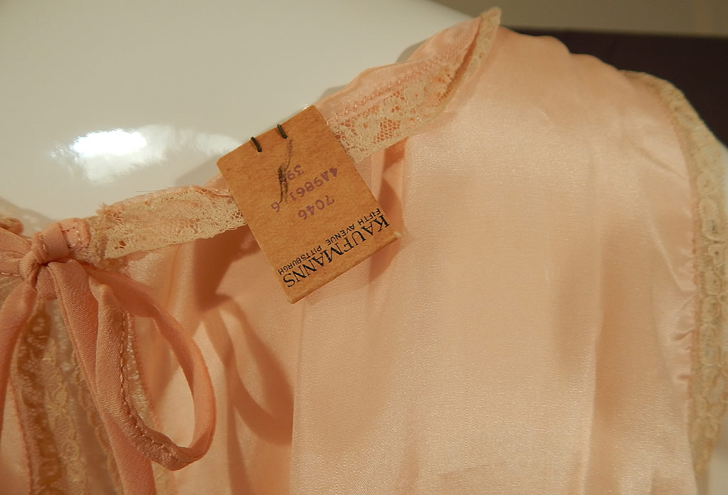 Vintage Love Joy Twin Weaves Pink Silk Lace Lingerie Palazzo Pant Pajama Jumpsuit
There is a "Love Joy" size 17 label and "Genuine Twin Weaves" label sewn inside. 