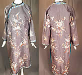 Antique Chinese Purple Silk Ji Brocade Embroidered Floral Cheongsam Qipao Robe
