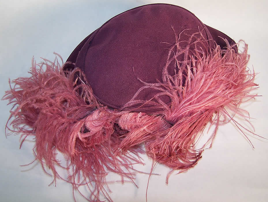 Gage Brothers Purple Lilac Feather Cloche Hat back view