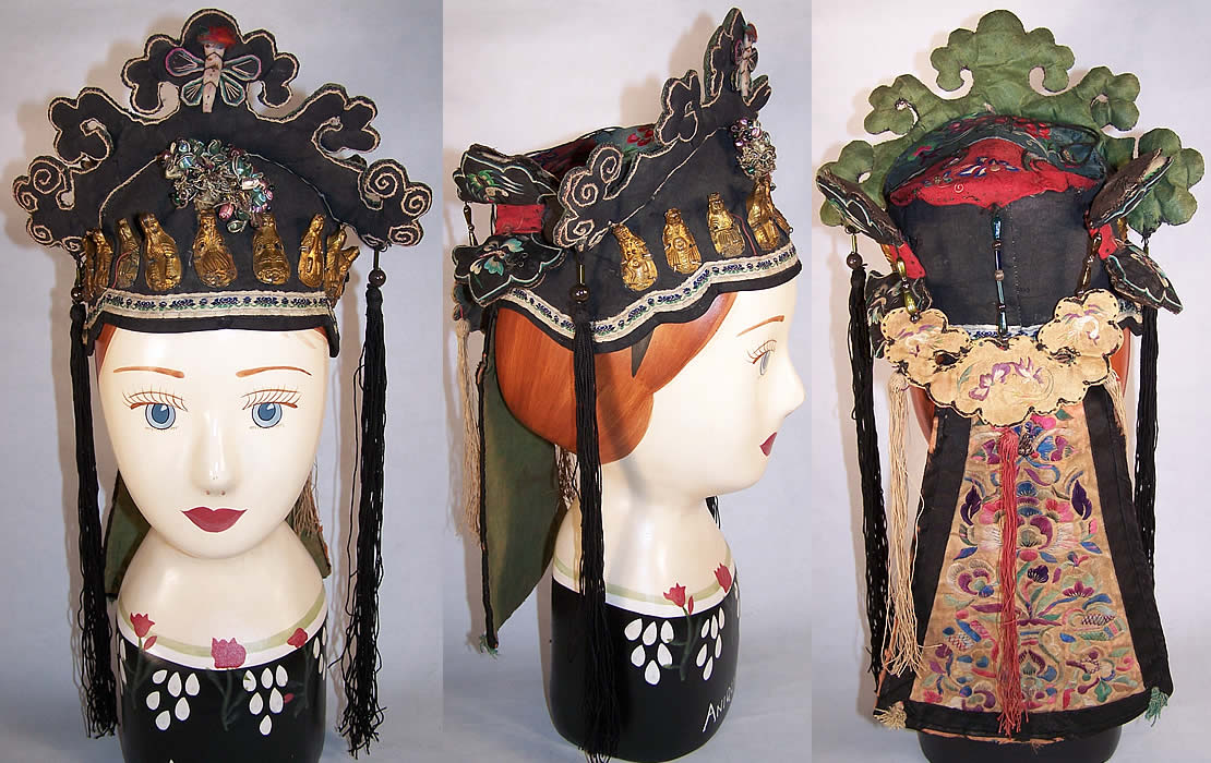 Chinese Eight Immortals Child Crown Headdress Hat  Front view.