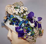 Vintage Lilly Dache Floral Silk Turban Hat