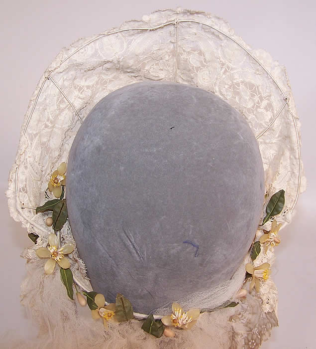 Edwardian Antique Battenburg Duchesse Bobbin Lace Bridal Wedding Veil Headpiece