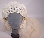 Edwardian Antique Battenburg Duchesse Bobbin Lace Bridal Wedding Veil Headpiece