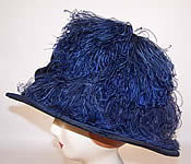 Titanic Grand Edwardian Blue Velvet Ostrich Feather Large Bell Shaped Hat